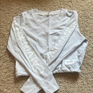 Calvin Klein Light Gray Cropped Performance Sweatshirt